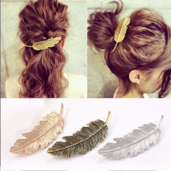 Boho Hair Feather Clip - Picture 2 of 3